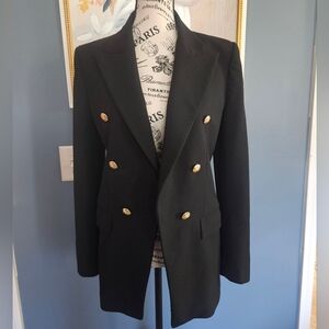 Zara Black Blazer with Gold Accents